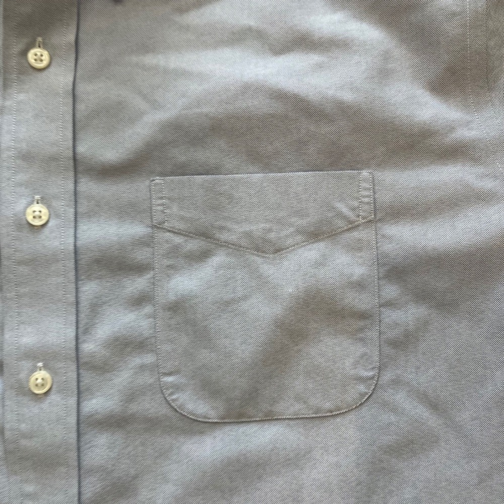 LL Bean Mens Traditional Fit Oxford Shirt Short Sleeve Blue‎ 17-Tall 215175 - Picture 2 of 6